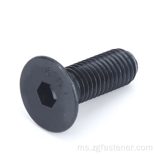 Gred 10.9 Hexagon Socket Countersunk Head Screw Boit Carbon Steel Custom Dibuat dengan Rawatan Permukaan Hitam